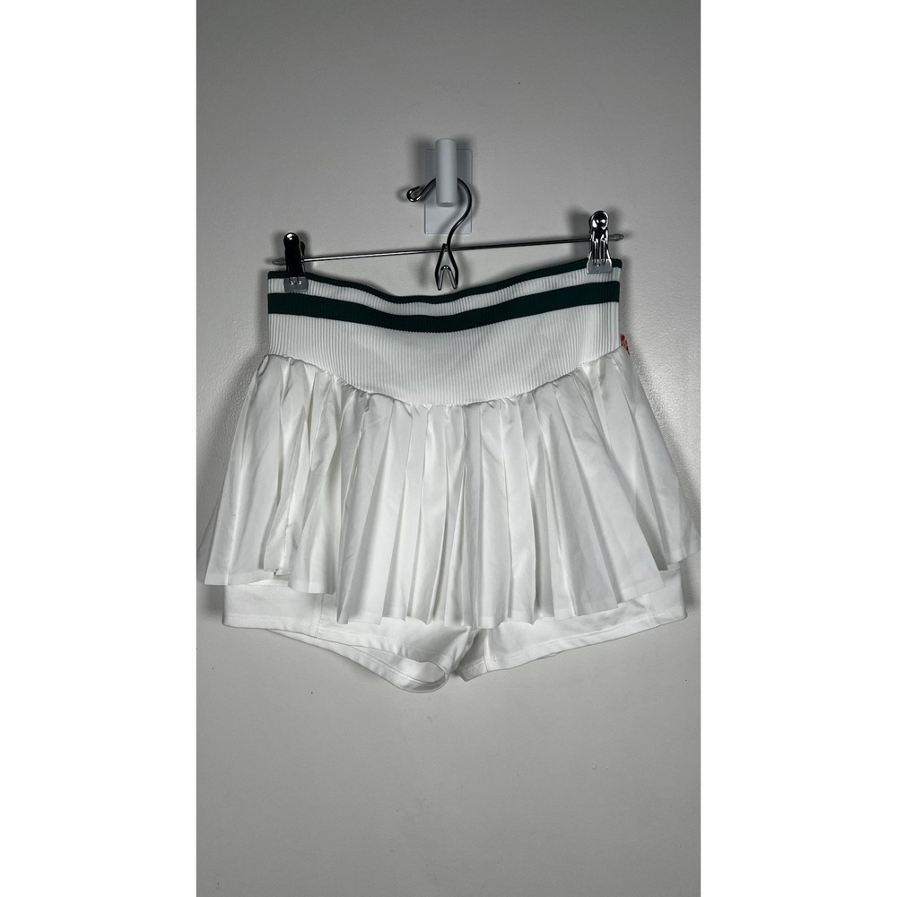Free People Movement‎ Sultry Tennis Athletic Skort Skirt Large White & Green NEW - Picture 3 of 12